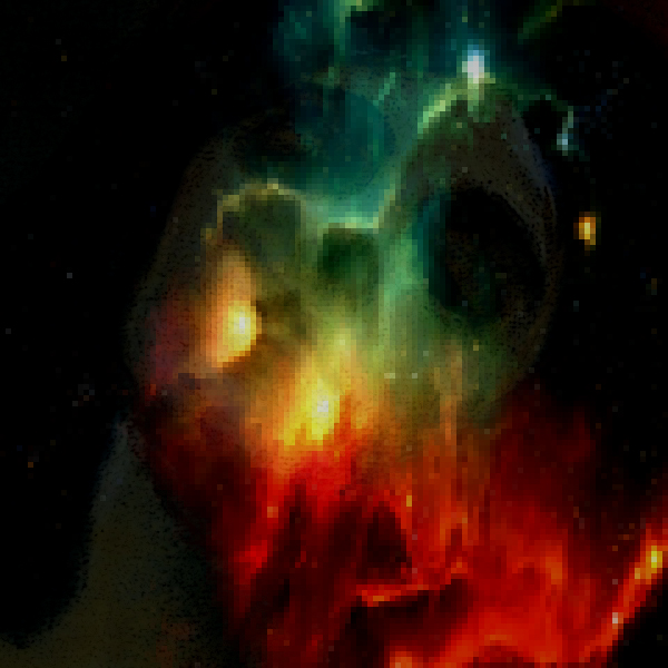 A woman's face within the nebula